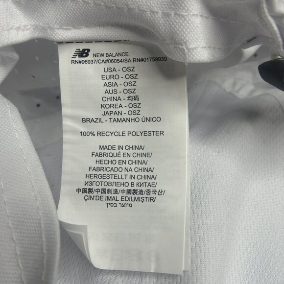 NWT New Balance Men's 6 Panel Pro Run Hat One Size (WHITE) (LAH41002) - Picture 15 of 16